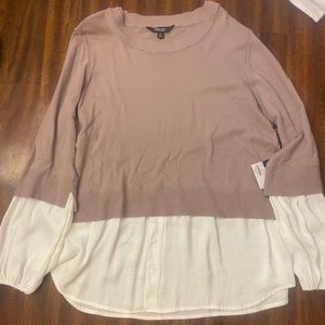 Simply Vera Vera Wang Blush and Cream Layered Blouse